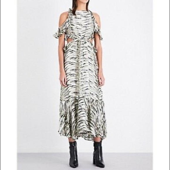 Topshop Animal Print Cutout Silk Dress - Picture 2 of 11